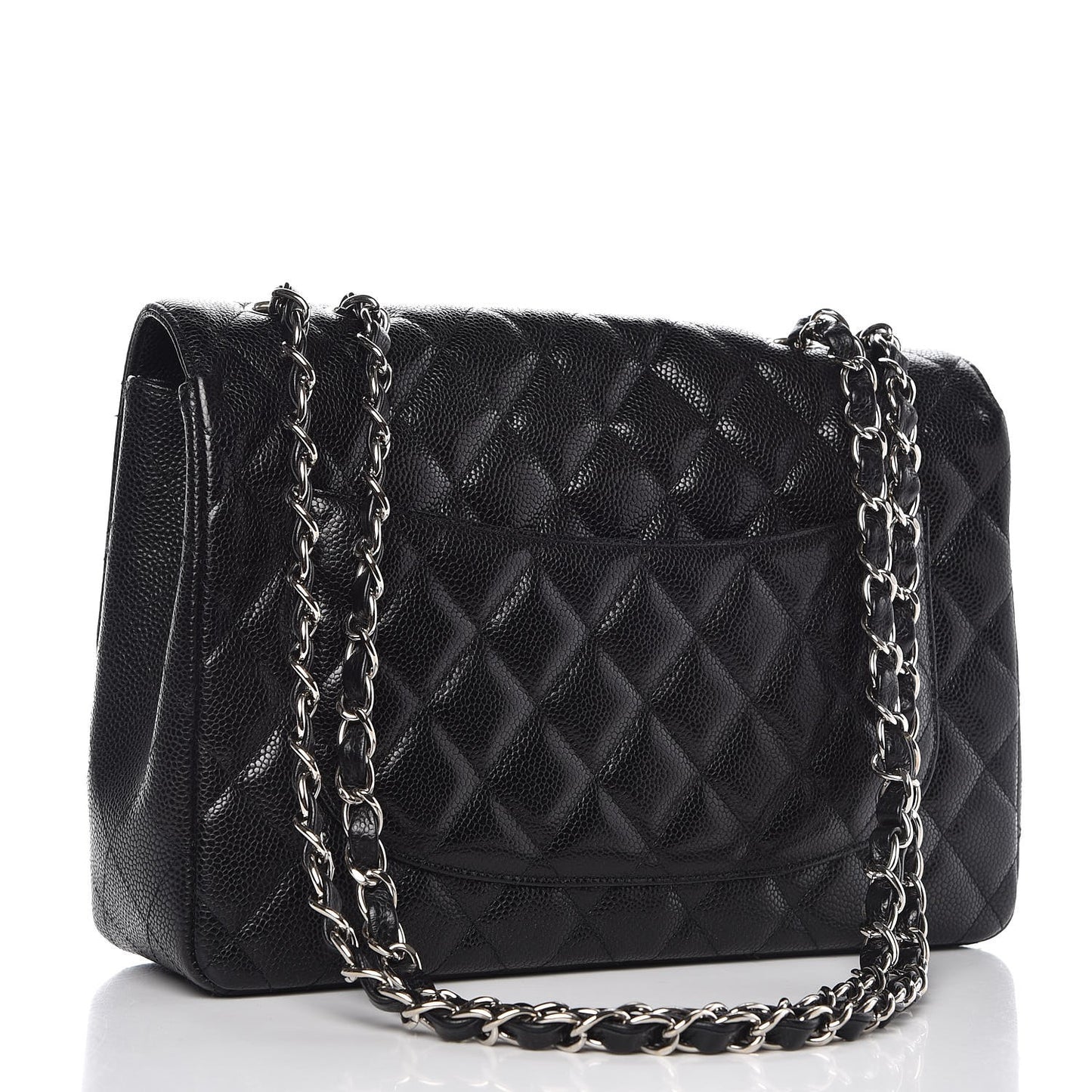 Caviar Quilted Jumbo Single Flap Black