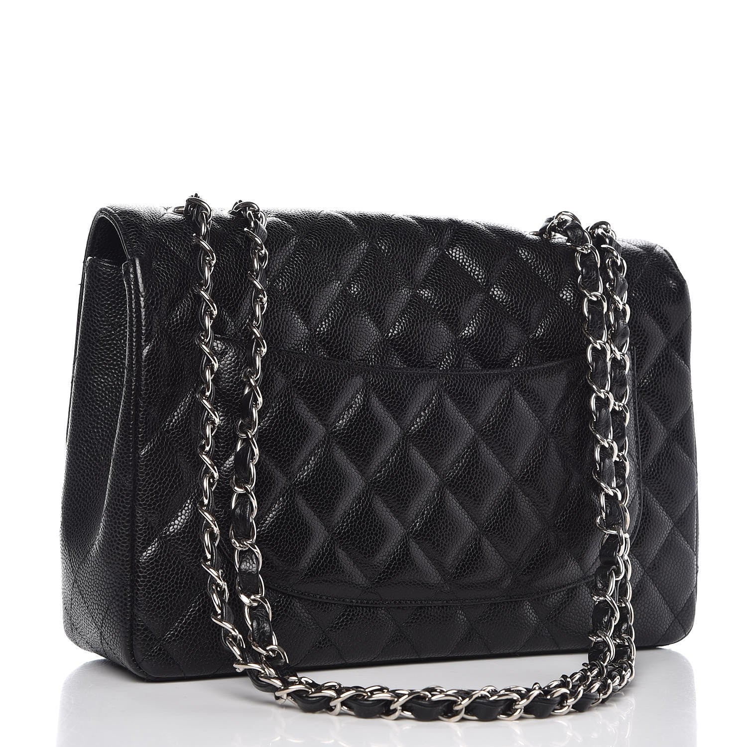 Chanel Caviar Quilted Jumbo Single Flap Black 3 of 9