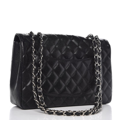 Chanel Caviar Quilted Jumbo Single Flap Black 3 of 9