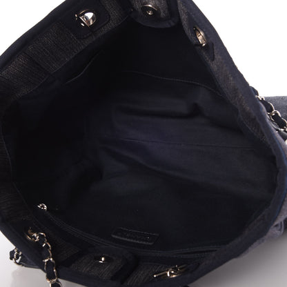 Chanel Canvas Small Deauville Tote Dark Blue 5 of 8