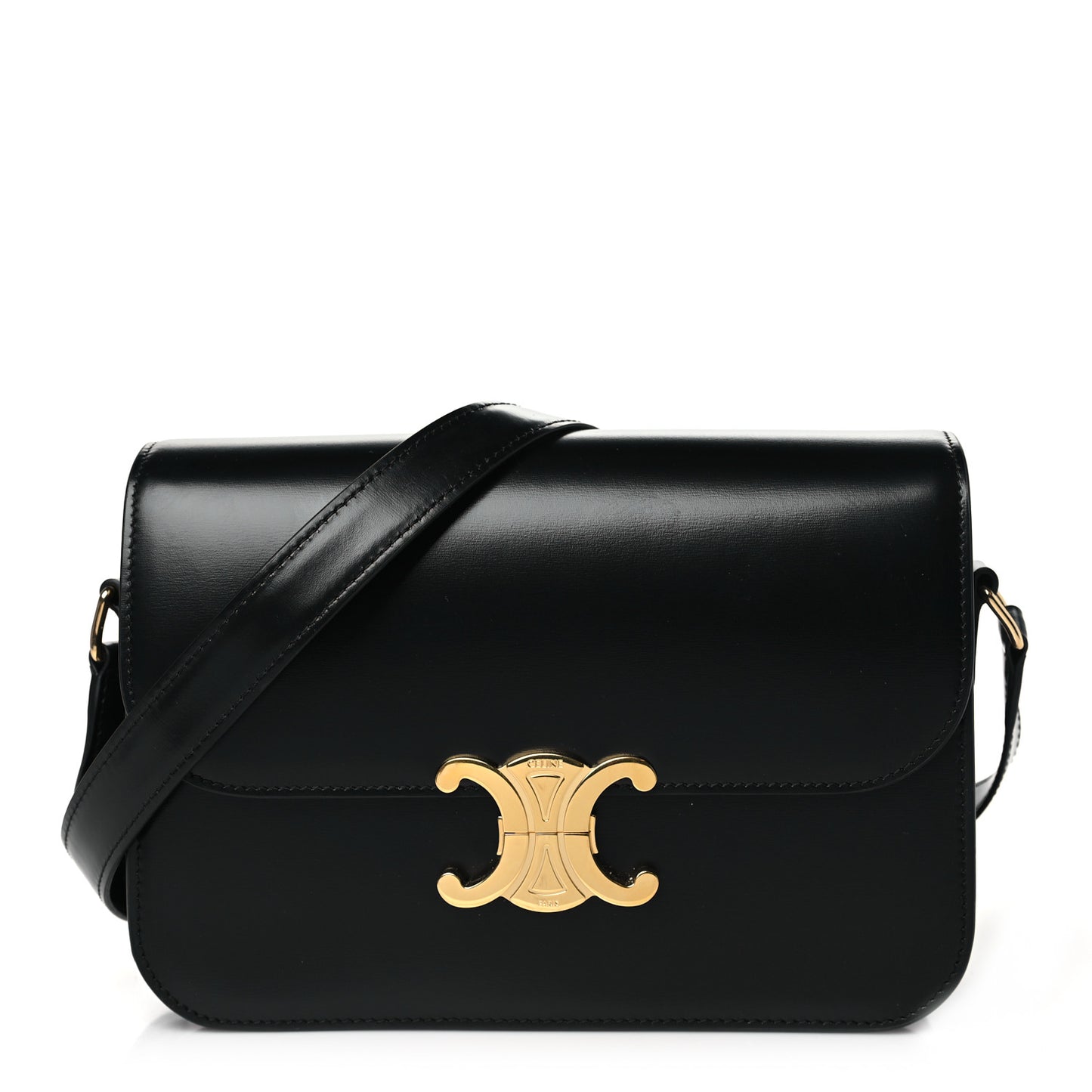 Shiny Calfskin Medium Triomphe Black
