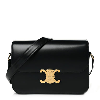 Celine Shiny Calfskin Medium Triomphe Black 1 of 10