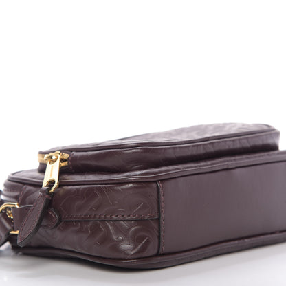 Burberry Calfskin Embossed Monogram Camera Chain Bag Dark Burgundy 6 of 9