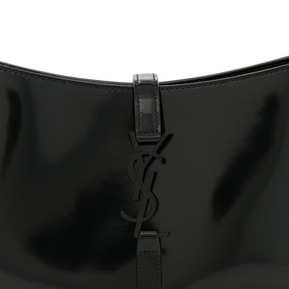 Saint Laurent Patent Calfskin Monochrome Le 5 A 7 Hobo Black 8 of 11