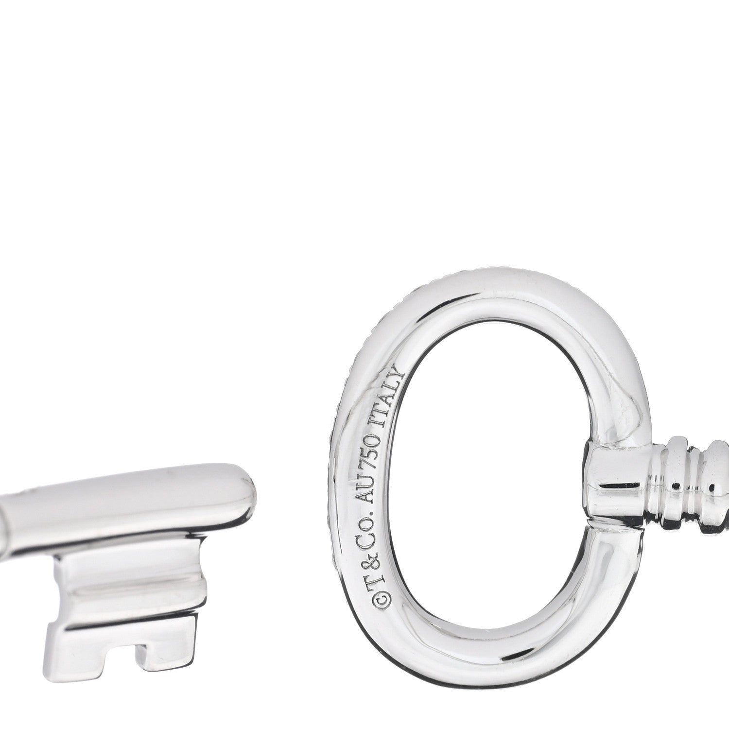 Tiffany 18K White Gold Diamond Keys Wire Bracelet 3 of 3