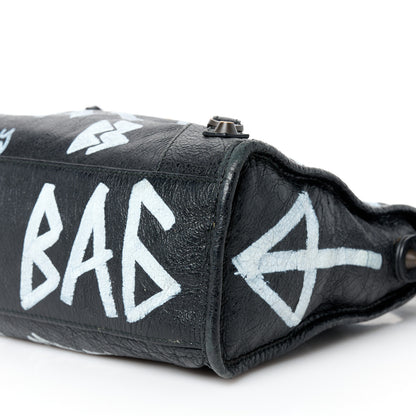 Balenciaga Agneau Classic Hardware Graffiti All Over S City Black 11 of 11