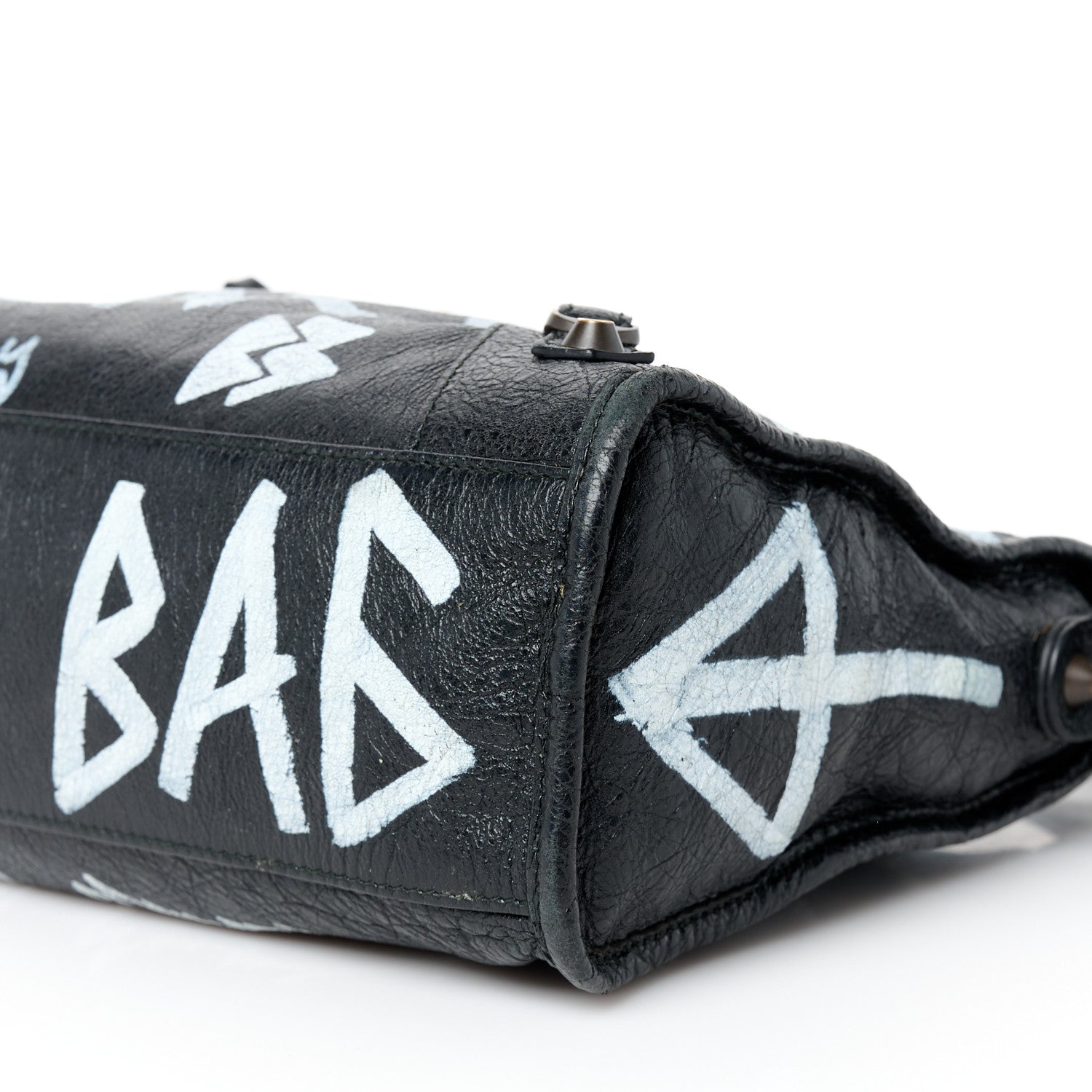Balenciaga Agneau Classic Hardware Graffiti All Over S City Black Black 11 of 11