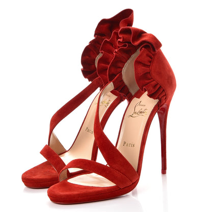 Christian Louboutin Suede Colankle 120 Sandals 40 Flamenco 3 of 8