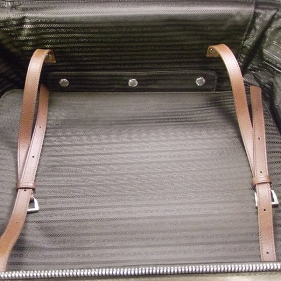 Prada Saffiano Rolling Suitcase Brown 6 of 11