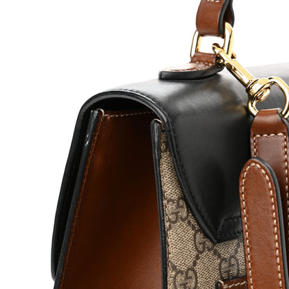 Gucci GG Supreme Monogram Calfskin Medium Padlock Top Handle Bag Beige Black Cuir 11 of 11