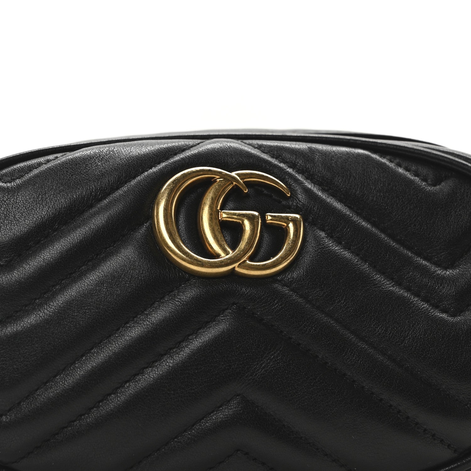 Gucci Calfskin Matelasse GG Marmont Belt Bag 85 34 Black 8 of 10