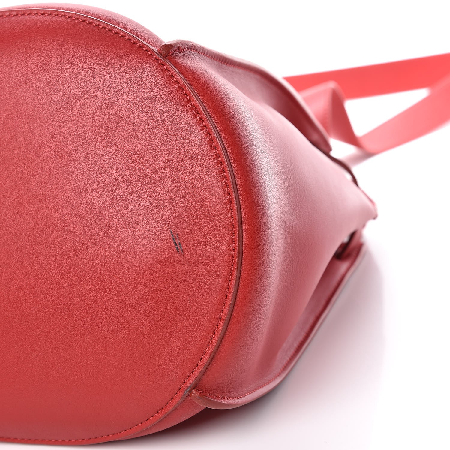 Celine Smooth Calfskin Long Strap Big Bucket Bag Pop Red 9 of 10