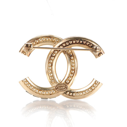 Chanel Baguette Crystal CC Brooch Gold 3 of 4
