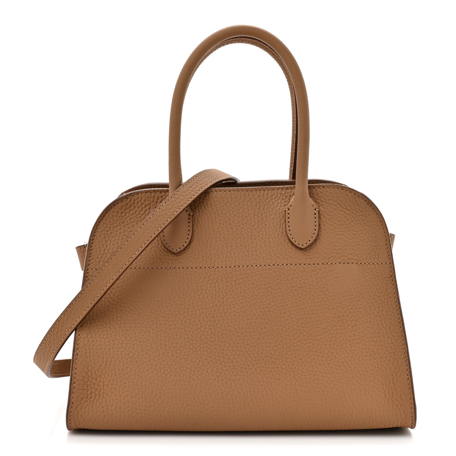 The Row Matte Grained Calfskin Soft Margaux 10 Bag Sandpit 1 of 9