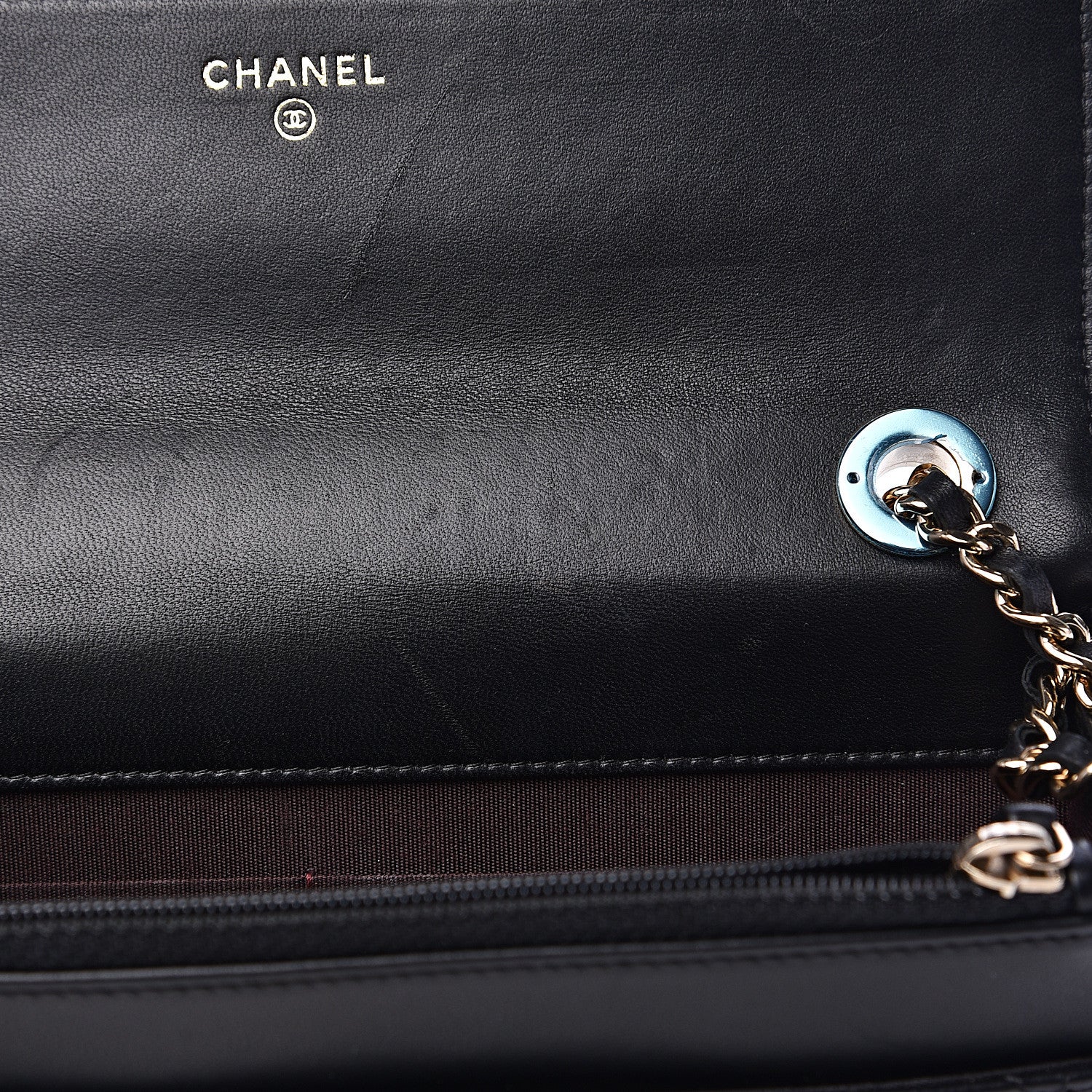 Chanel Lambskin Quilted Trendy CC Wallet On Chain WOC Black 15 of 15