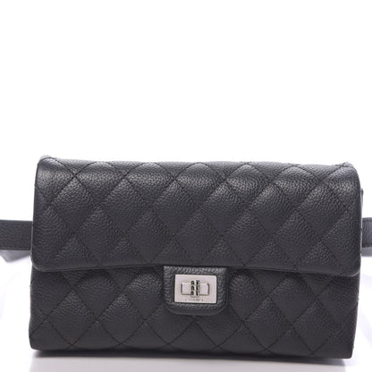 Chanel Grained Calfskin Quilted 2.55 Reissue Flap Belt Bag Clutch Black 13 of 13