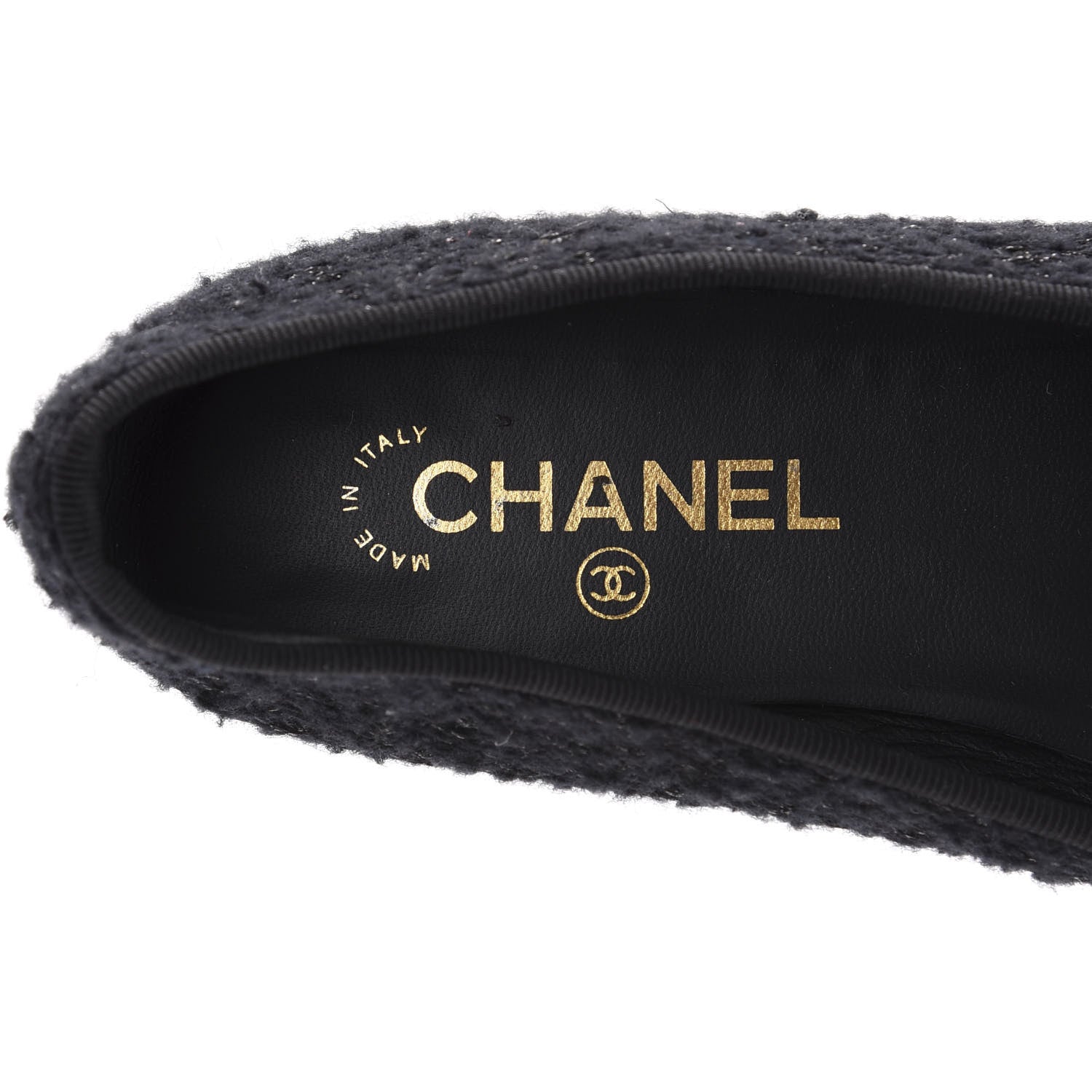 Chanel Tweed Patent Calfskin Cap Toe Ballerina Flats 41 Black 7 of 10