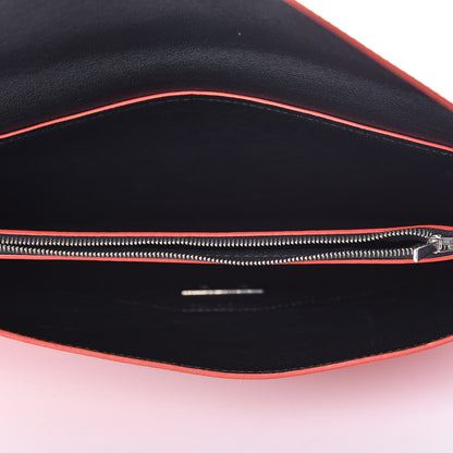 Celine Calfskin Suede Tri-Color Diamond Clutch Red 5 of 16