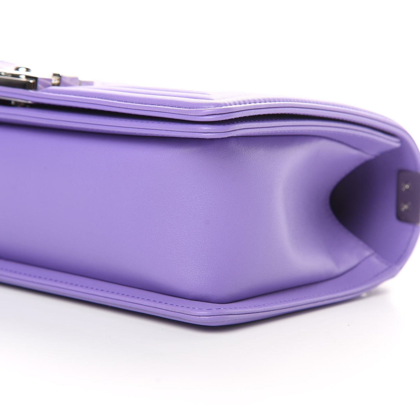 Calfskin Quilted Medium Boy Flap Purple