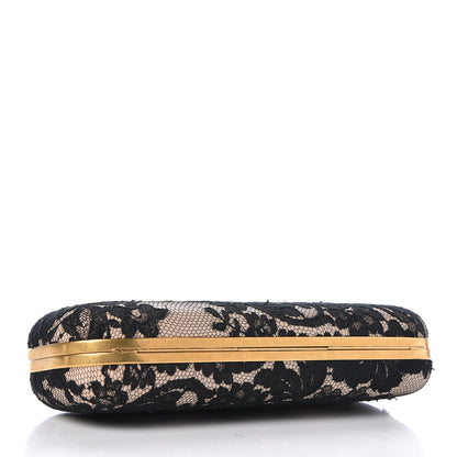 Alexander McQueen Lace Knuckle Duster Clutch Black Beige 4 of 10