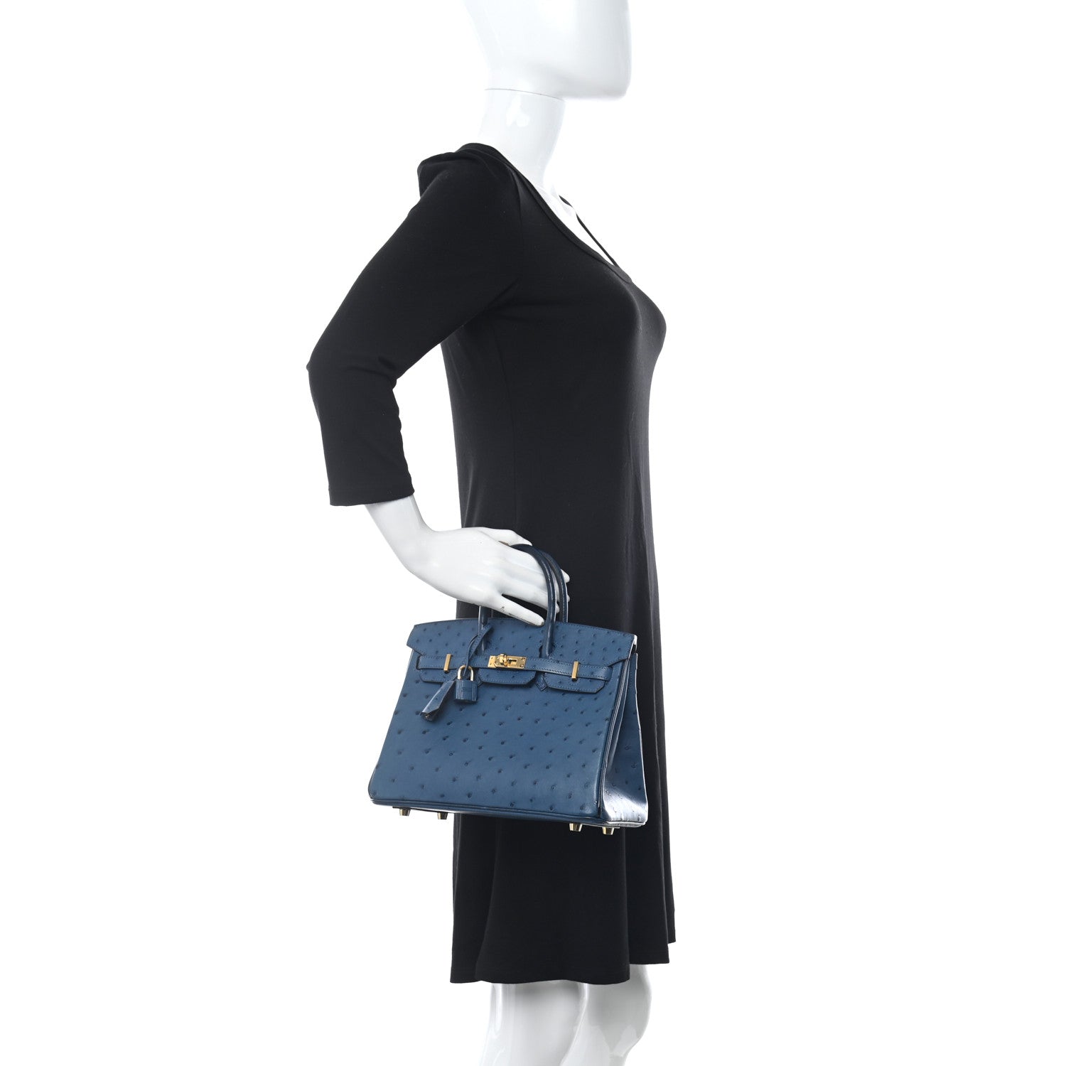 Hermes Ostrich Birkin 25 Deep Blue 2 of 11