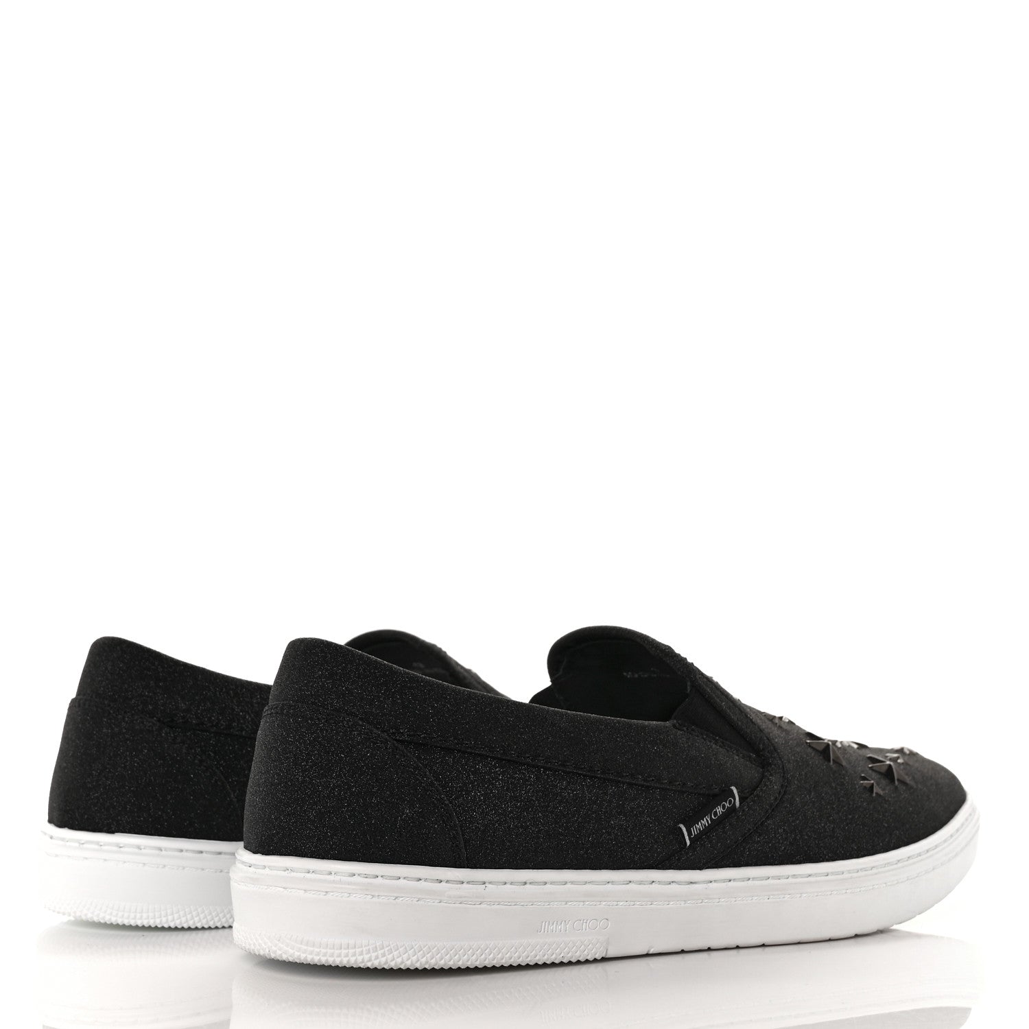 Jimmy Choo Fine Glitter Suede Mens Grove Sneakers 43 Black 4 of 8