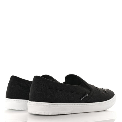 Jimmy Choo Fine Glitter Suede Mens Grove Sneakers 43 Black 4 of 8