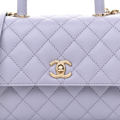 Chanel Caviar Quilted Mini Coco Handle Flap Light Purple 8 of 10