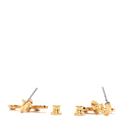 Hermes Metal Lacquered Cheval Earrings  Gold 3 of 5