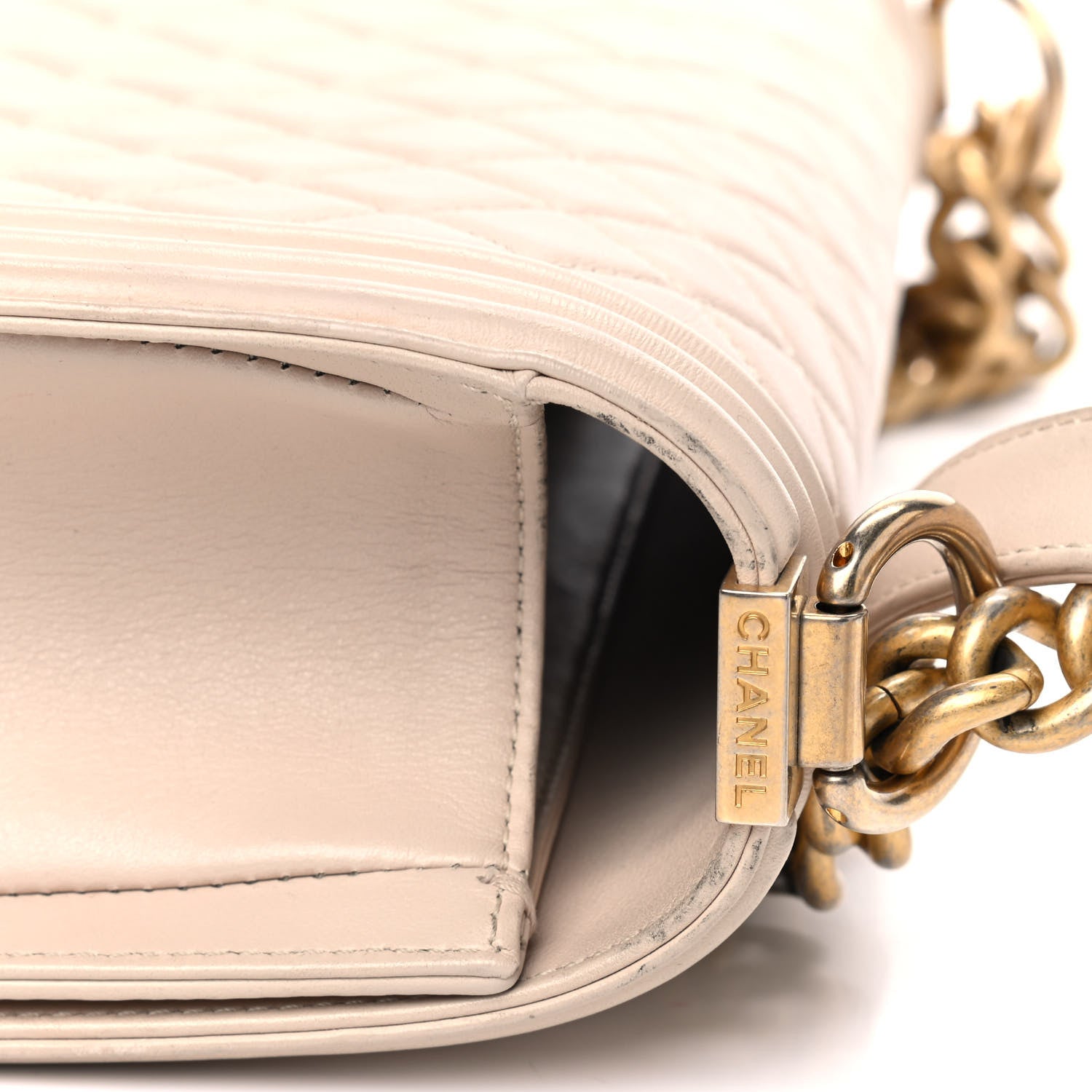 Chanel Calfskin Quilted New Medium Boy Flap Beige Clair 11 of 12
