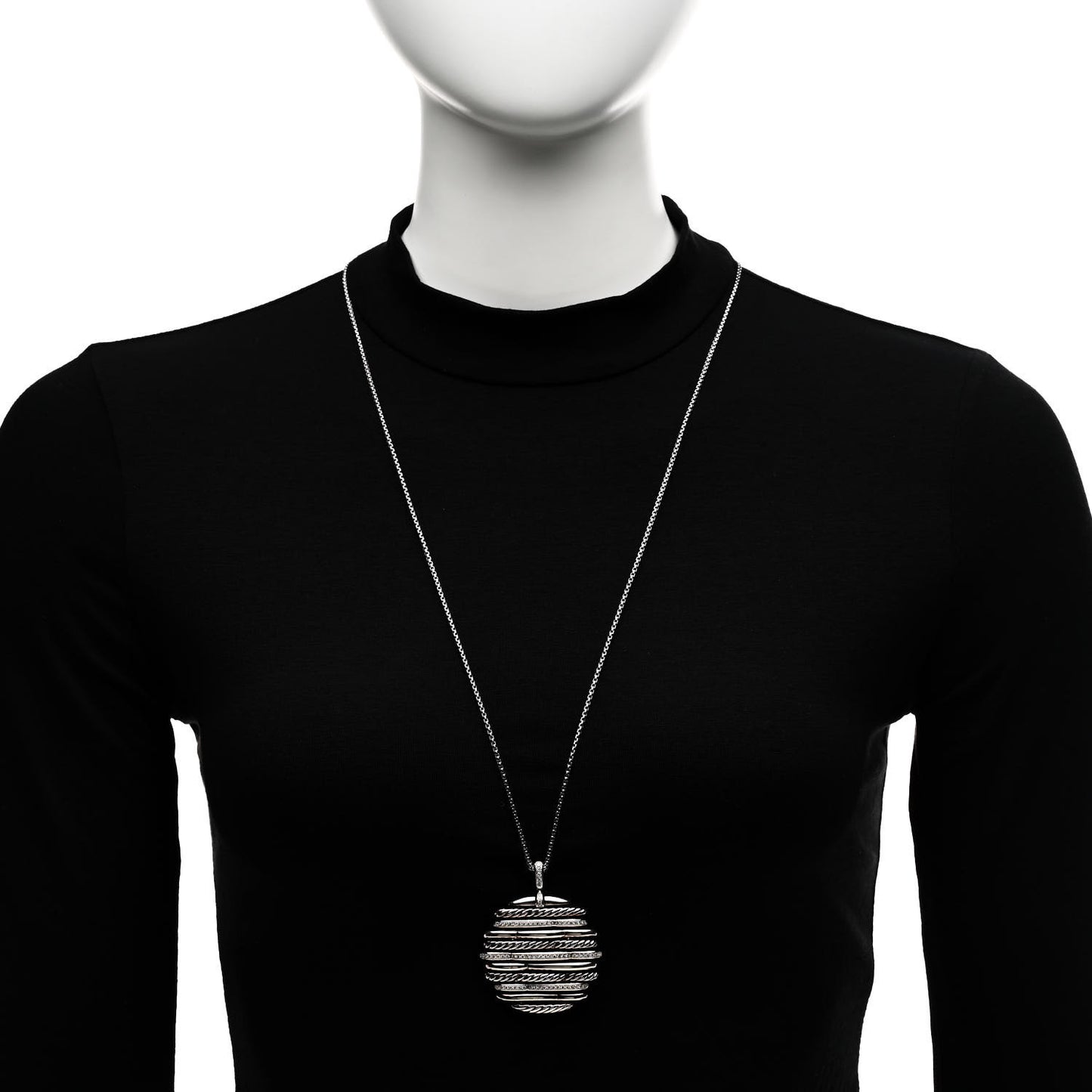 Sterling Silver Diamond Tides Pendant Necklace