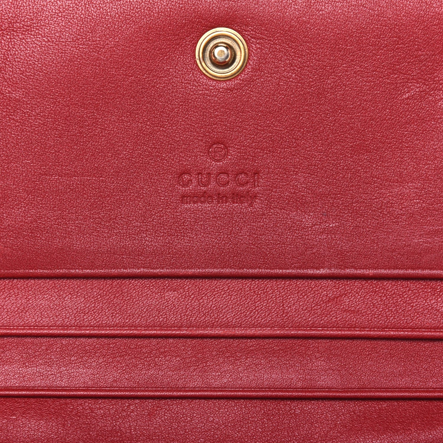 Gucci Calfskin Matelasse GG Marmont Card Case Wallet Hibiscus Red 6 of 19