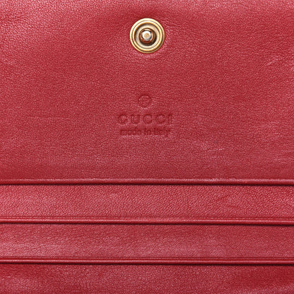 Gucci Calfskin Matelasse GG Marmont Card Case Wallet Hibiscus Red 6 of 19