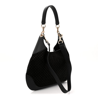 Gucci Suede Micro GG Calfskin B Medium Shoulder Bag  Arabella Black 3 of 10