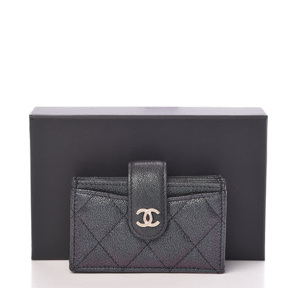 Chanel Iridescent Caviar Quilted Gusseted Card Holder Black 9 of 9