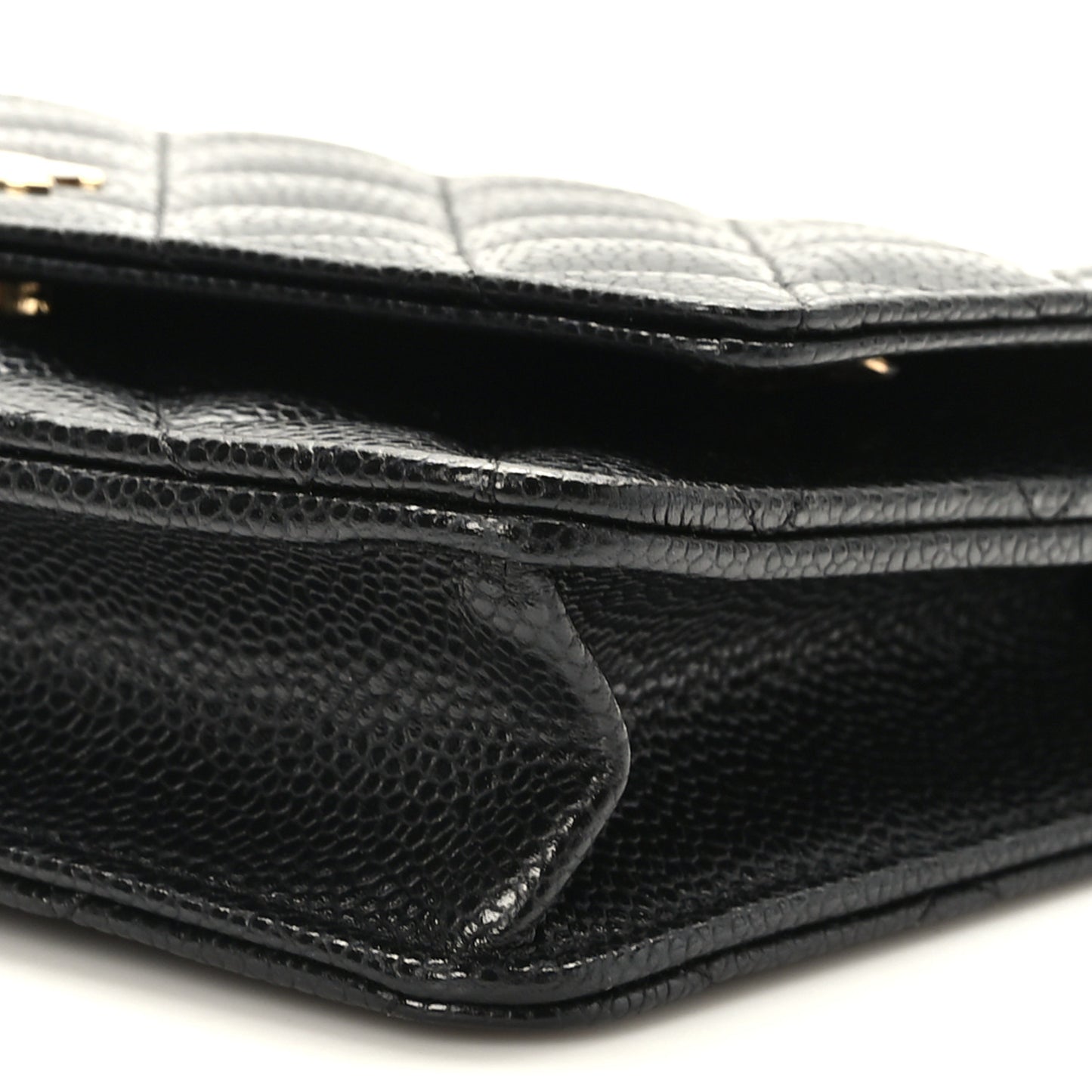 Lambskin Quilted Wallet On Chain WOC Black