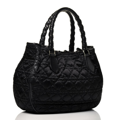 Christian Dior Nylon Cannage Shopper Tote Black 3 of 9