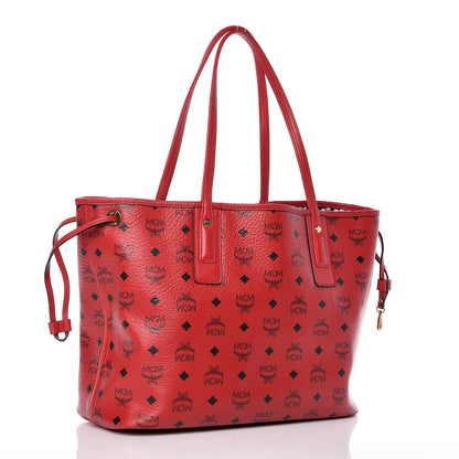 MCM Visetos Medium Liz Reversible Shopper Tote Ruby Red 7 of 14