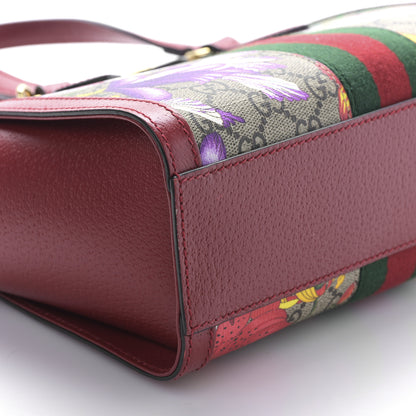 Gucci GG Supreme Monogram Flora Web Small Ophidia Tote Bag Red 8 of 9