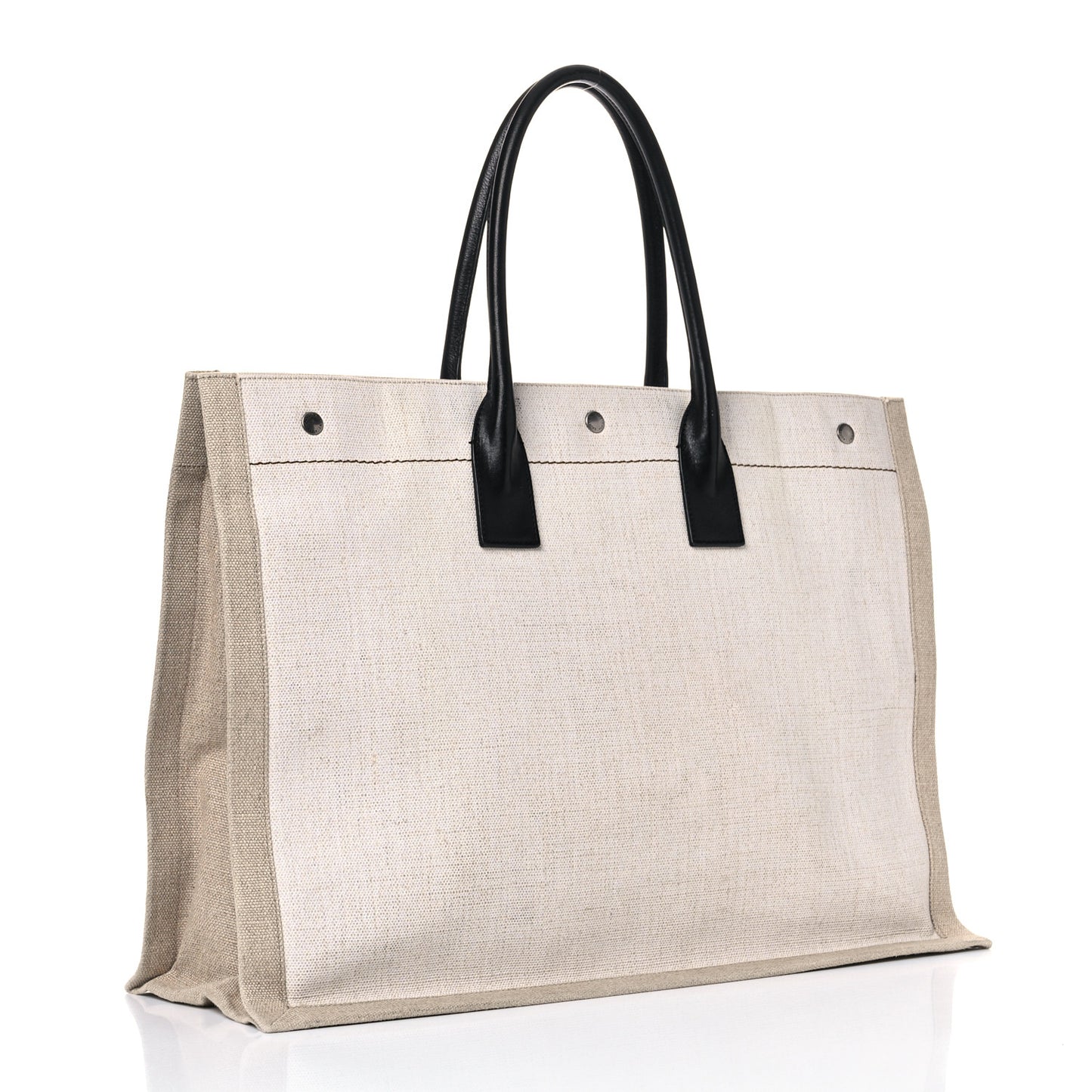 Linen Calfskin Rive Gauche Tote Optic White