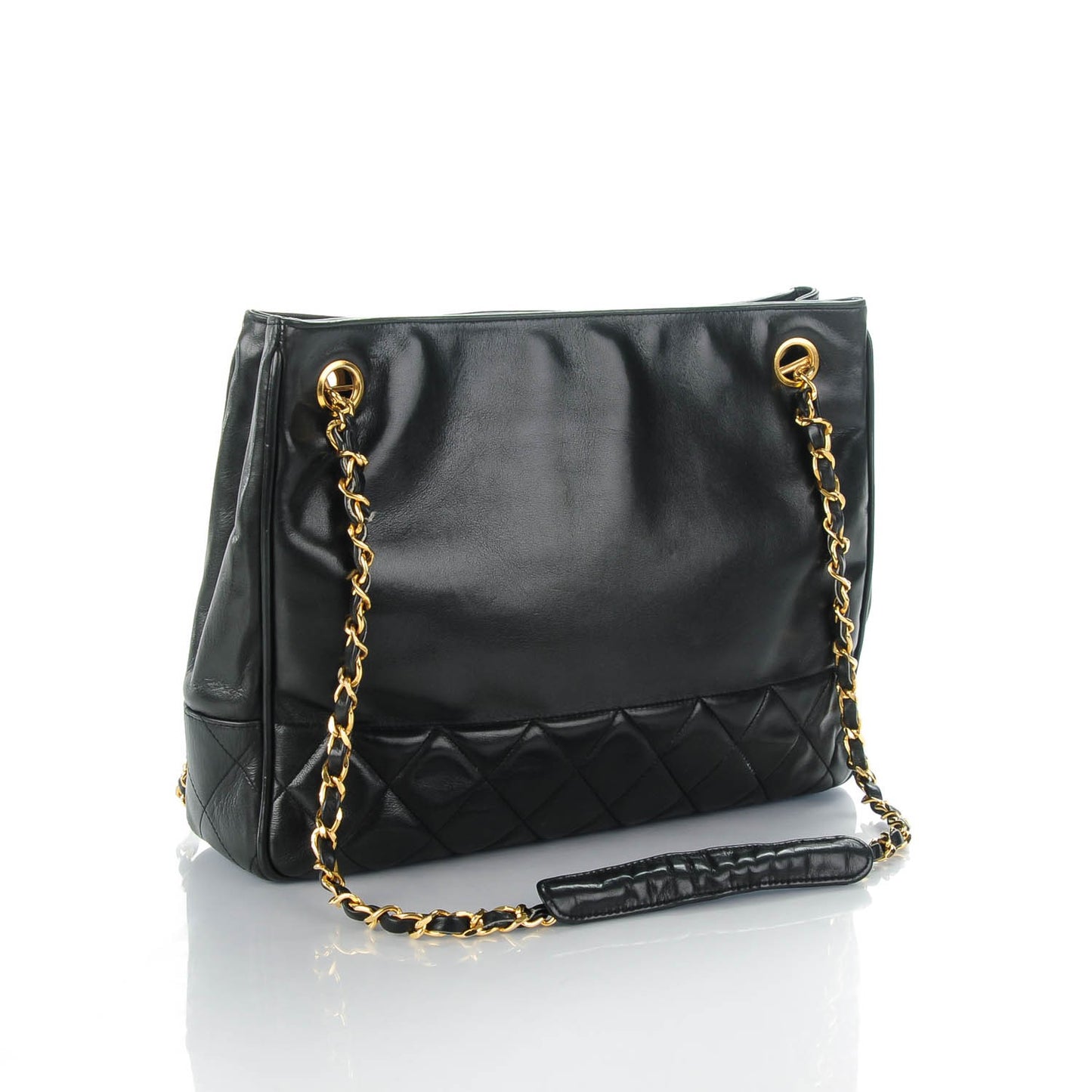 Lambskin Shopping Tote Black