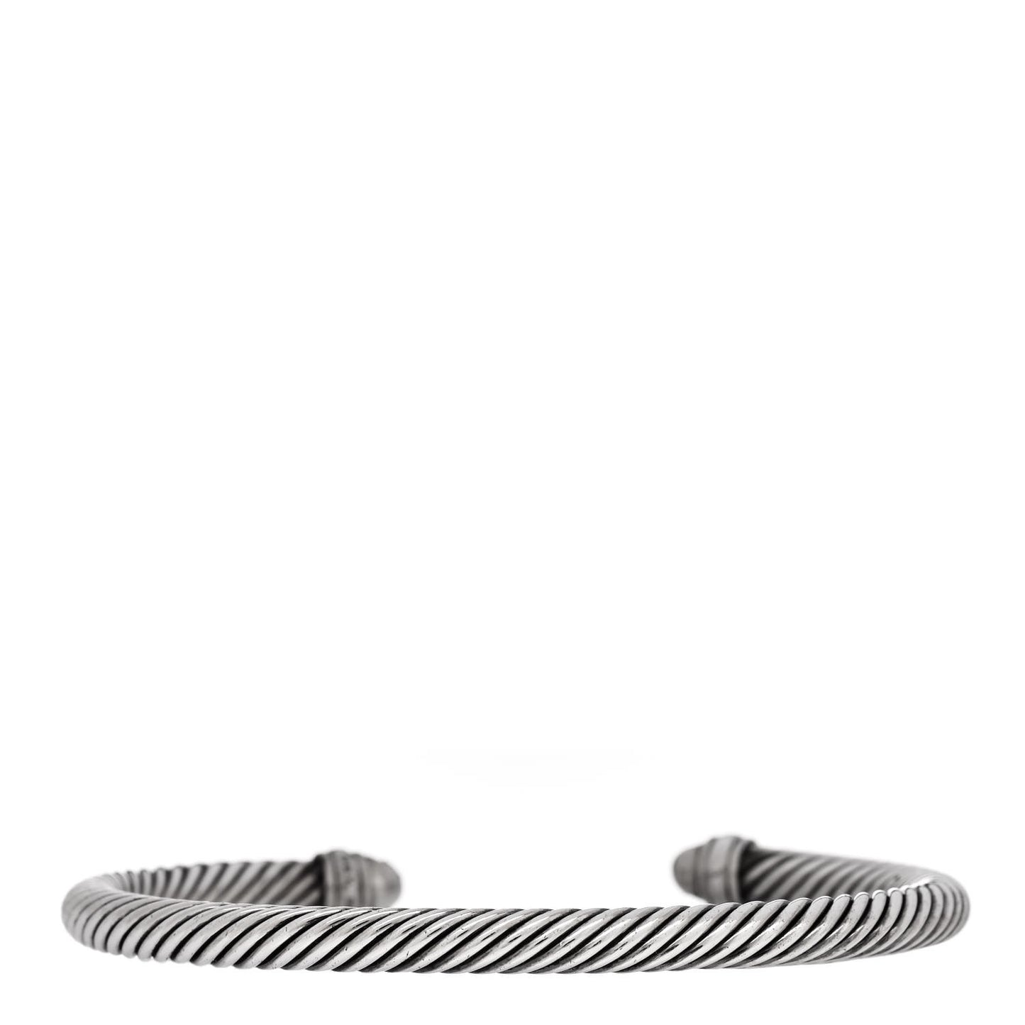 Sterling Silver Pave Diamond 5mm Cable Classics Bracelet