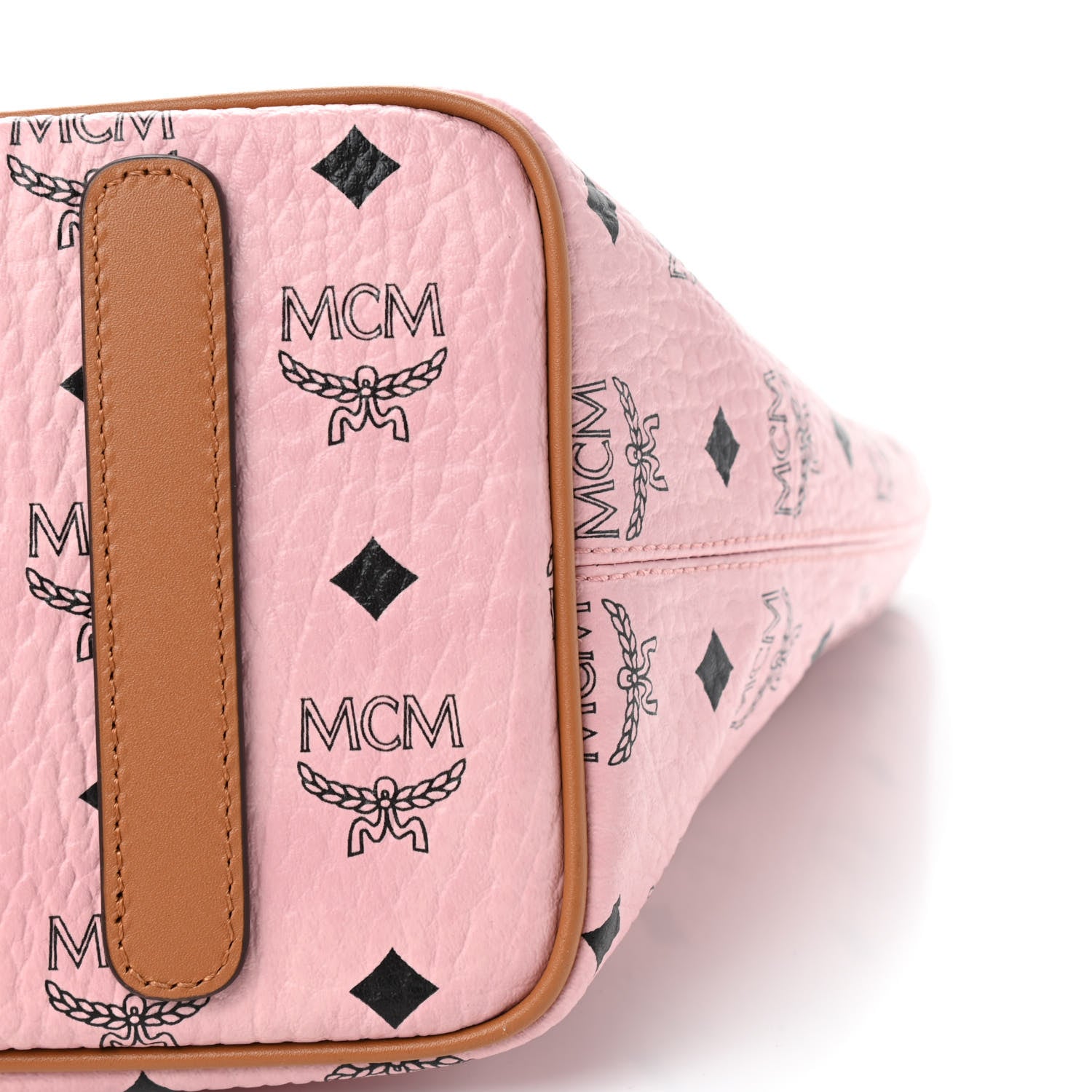 MCM Visetos Medium Anya Zip Top Shopper Tote Soft Pink 6 of 10