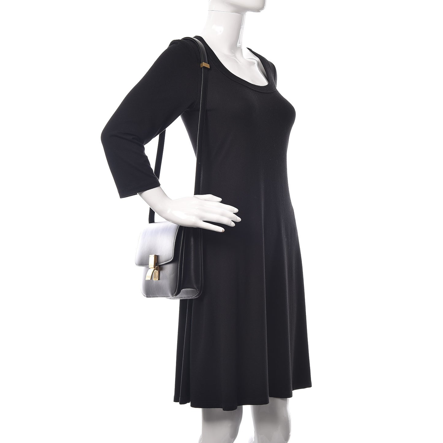 Box Calfskin Medium Classic Box Flap Bag Black