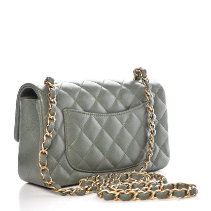 Chanel Iridescent Caviar Quilted Mini Rectangular Flap Green 3 of 9