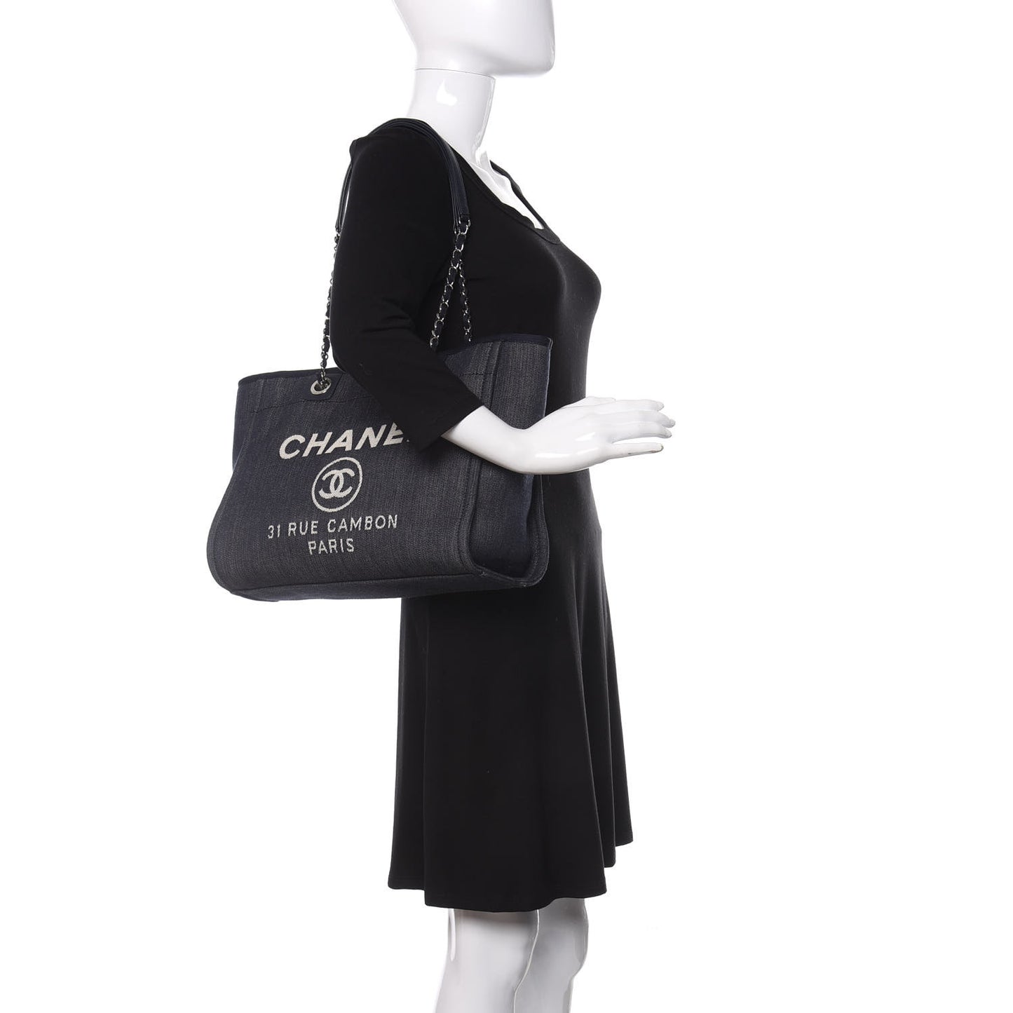 Denim Small Deauville Tote Dark Blue