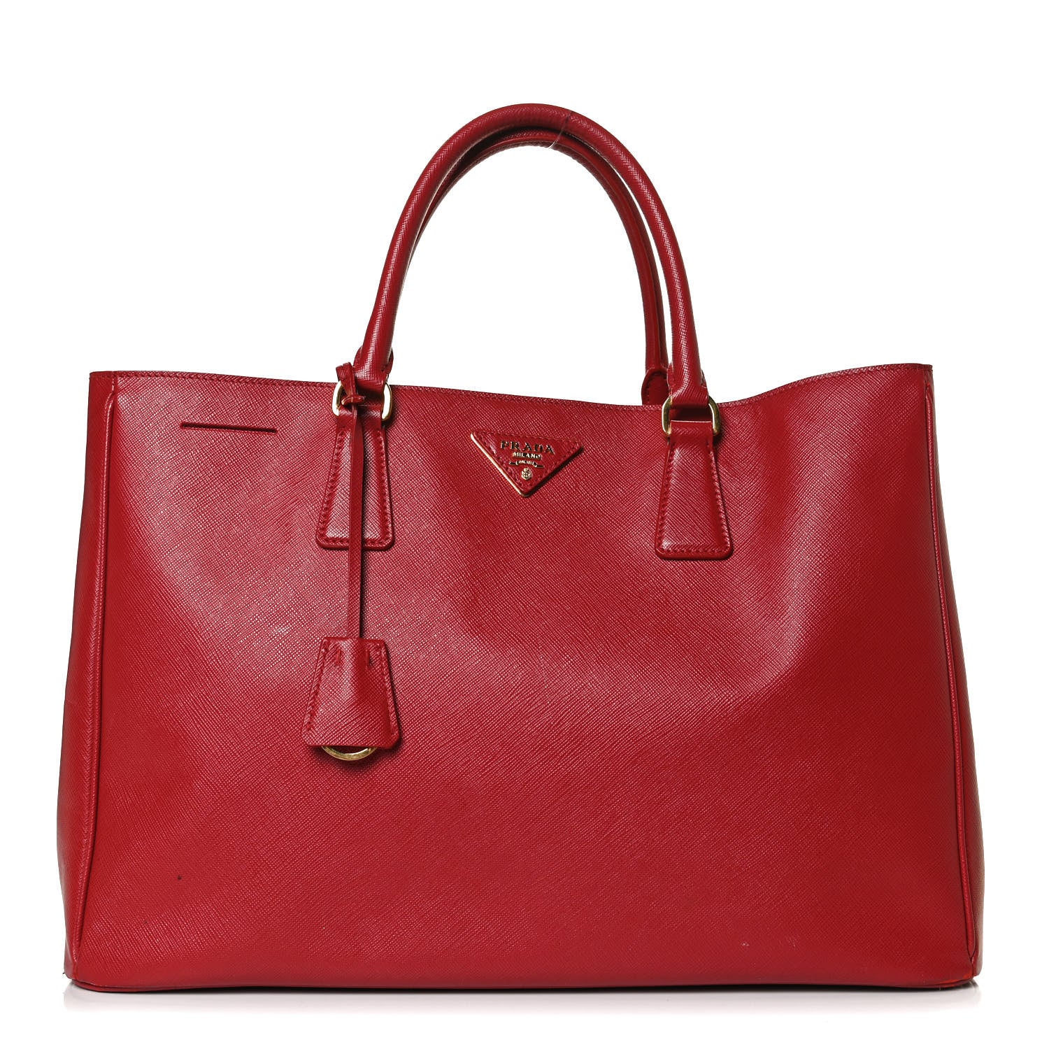 Prada Saffiano Lux Large Tote Fuoco 2 of 16