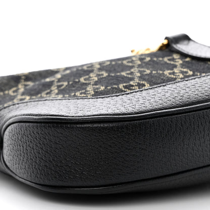 Gucci Jacquard Denim GG Monogram Small Jackie 1961 Hobo Black Ivory 10 of 11
