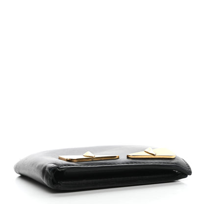 Fendi Vitello Century Metal Monster Eyes Bi-Fold Wallet Black 4 of 17