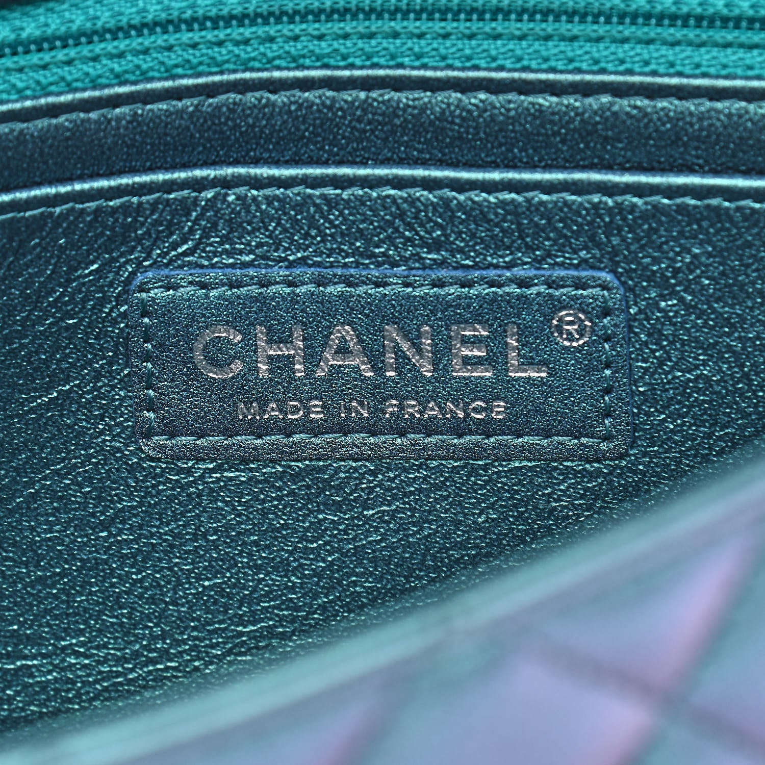 Chanel Iridescent Lambskin Quilted Mini Rectangular Flap Turquoise 6 of 12